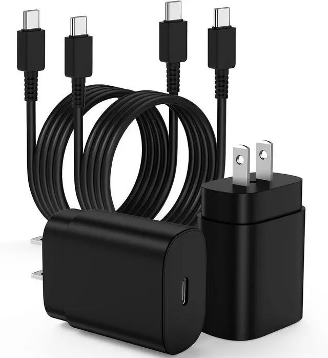Main image of 2Pack 25W USB C Charger for Samsung Galaxy S24 Ultra, Super Quite Fast Charging Type C Block with 6FT C to C Cord for Samsung Galaxy Tab S9 S8 S23 Ultra S22 Ultra S23 S22+ S22 S21 Note 10 Plus 20