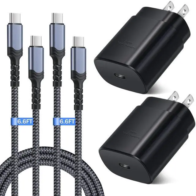 Main image of USB C Wall Charger,Costyle 25W Super Fast Charger Type C Charging Block+6.6FT USB C to C Cable for Samsung Galaxy S24/S25 Ultra/S23 FE/S22/S21 Plus/S20 FE/S10e/Note 20/10/Z Fold3/Flip3/A53/A13(Black)