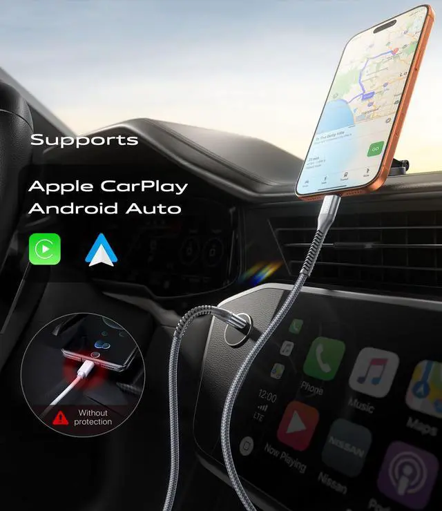 Alt view image 5 of 7 - USB C to C Cable 60W Fast Charging 10FT, 2Pack USB C to USB C Cable for CarPlay, Super Durable USB Type C iPhone Charger USBC Cord for iPhone 17/16/15/Pro Max, Samsung Galaxy S26 and More-Upgraded