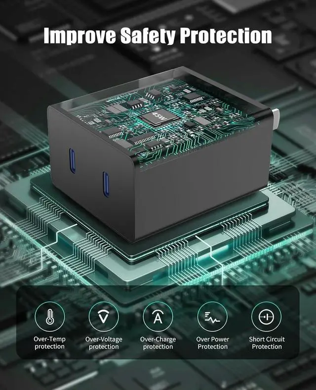 Alt view image 5 of 7 - 45W Dual Super Fast Charging Block and Long USB C to C Cable 10ft,Type C Wall Plug and Android Phone Charger Cord for Samsung Galaxy S26 Ultra/S25/S24/S23+/S22 Plus/S21/Note 20/iPhone 17 16 15 Pro Max