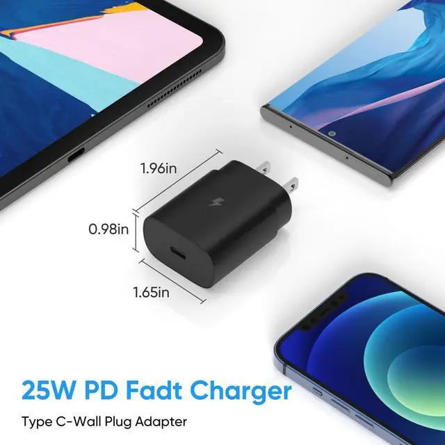 Alt view image 4 of 6 - Type C Charger Fast Charging, USB C Android Phone Wall Charger Block & 6.6ft Charge Cable Cord, for Samsung Galaxy S25/S24/S23/S22/S21/S20/S10 Plus/S10E/S9/S8/S21 Ultra Note 8/9/10/20 etc