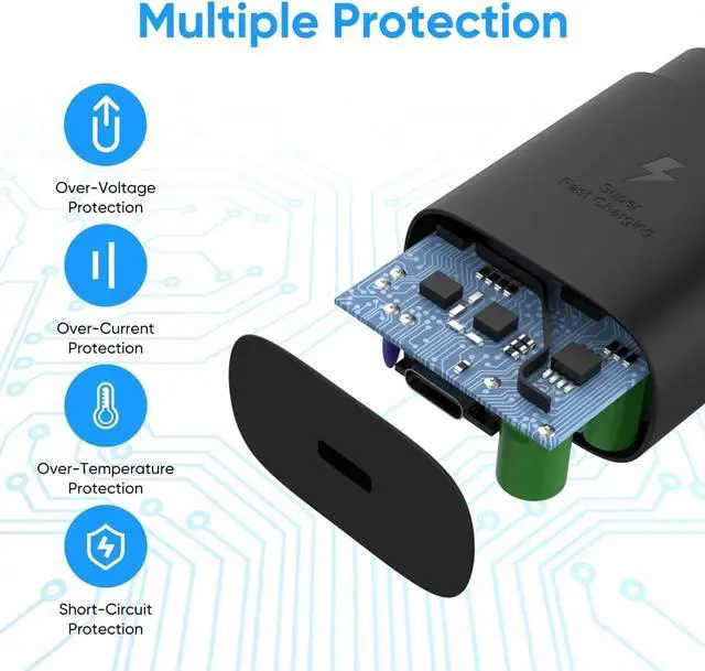 Alt view image 5 of 6 - Type C Charger Fast Charging, USB C Android Phone Wall Charger Block & 6.6ft Charge Cable Cord, for Samsung Galaxy S25/S24/S23/S22/S21/S20/S10 Plus/S10E/S9/S8/S21 Ultra Note 8/9/10/20 etc