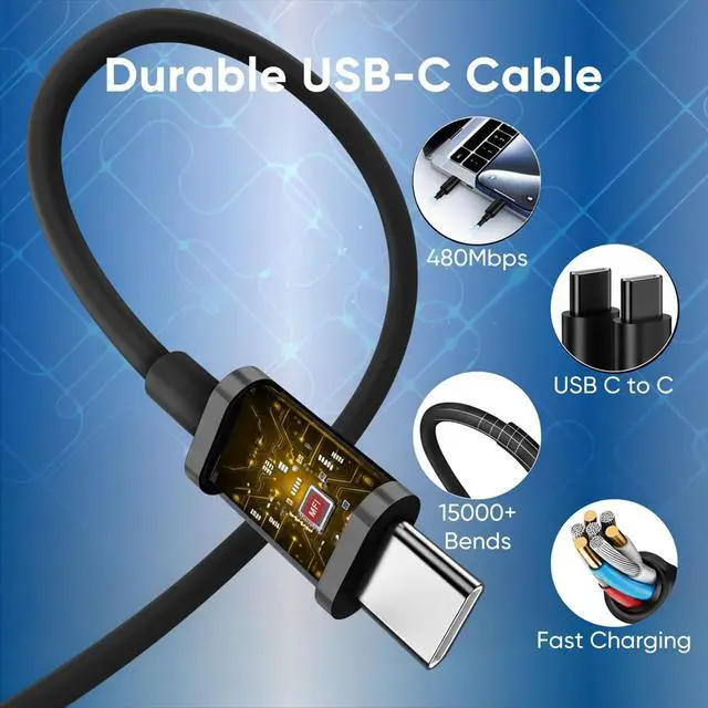 Alt view image 6 of 6 - Type C Charger Fast Charging, USB C Android Phone Wall Charger Block & 6.6ft Charge Cable Cord, for Samsung Galaxy S25/S24/S23/S22/S21/S20/S10 Plus/S10E/S9/S8/S21 Ultra Note 8/9/10/20 etc