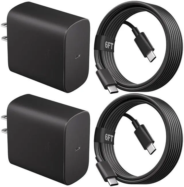 Main image of Super Fast Charger 45W USB C Android Phone Chargers,2Pack 6FT Charger Fast Charging Cord,Quick Type C Charger Wall Block Compatible with SamsungGalaxy S26 Ultra/S26+/S25+/S25/S24/S23/S22/S21/S20,Black