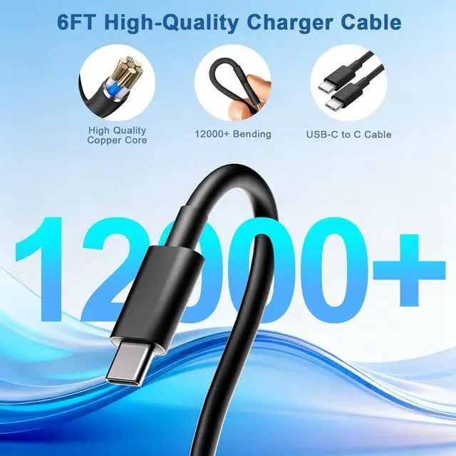 Alt view image 5 of 7 - Super Fast Charger 45W USB C Android Phone Chargers,2Pack 6FT Charger Fast Charging Cord,Quick Type C Charger Wall Block Compatible with SamsungGalaxy S26 Ultra/S26+/S25+/S25/S24/S23/S22/S21/S20,Black