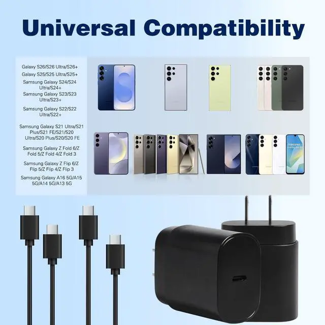 Alt view image 3 of 7 - Super Fast Samsung Android Phone Charger,25W Samsung Charger Fast Charging,2Pack Quick Type C Chargers 10FT USB C Chargers Cable for SamsungGalaxy S26 Ultra/S26+/S26/S25 Ultra/S24+/S23/S22 FE/S21+/S20