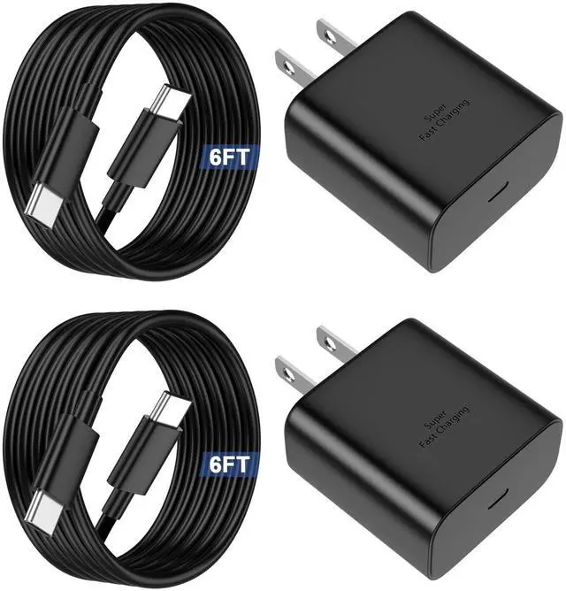 Main image of 45W USB C Fast Charger Compatible with Samsung Galaxy S25 Ultra 2Pack Fast Charging with 6FT USB C Cable for S25/S24/S23/S22,Z Fold 5 6/Z Flip 5 6 Tab S10/S9/S8 PPS Wall Charger
