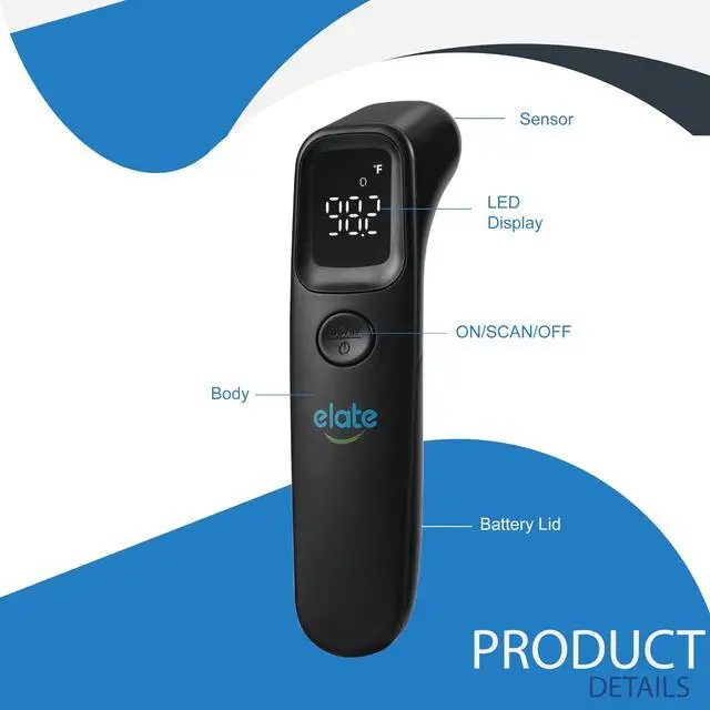 Alt view image 4 of 7 - Medical Grade Non-Contact Forehead Thermometer for Adults and Kids, No-Touch Digital Infrared Thermometer for Infants/Newborns, Touchless Temporal Thermometer for Fever, Black