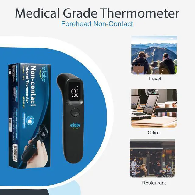 Alt view image 5 of 7 - Medical Grade Non-Contact Forehead Thermometer for Adults and Kids, No-Touch Digital Infrared Thermometer for Infants/Newborns, Touchless Temporal Thermometer for Fever, Black