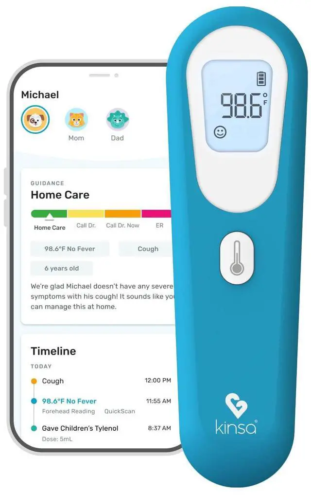 Main image of QuickScan Smart Forehead Thermometer for Adults, Kids and Babies, No-Touch Digital Thermometer, App-Connected Family Health Tracking, Fast Accurate Fever Readings