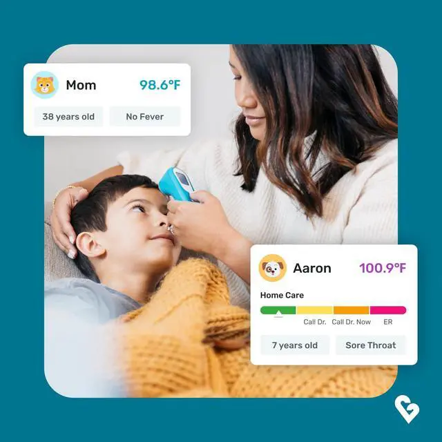 Alt view image 5 of 7 - QuickScan Smart Forehead Thermometer for Adults, Kids and Babies, No-Touch Digital Thermometer, App-Connected Family Health Tracking, Fast Accurate Fever Readings