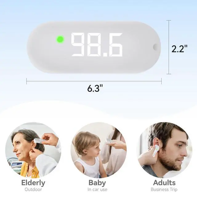 Alt view image 5 of 6 - Thermometer Forehead, 1-Second Reading Digital Thermometers Accurate for Adult Kids White Thermometer Infrared with Fever Alarm Rechargeable Thermometers Mini
