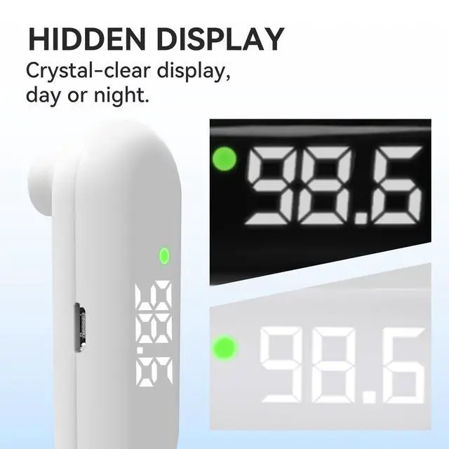 Alt view image 4 of 6 - Thermometer Forehead, 1-Second Reading Digital Thermometers Accurate for Adult Kids White Thermometer Infrared with Fever Alarm Rechargeable Thermometers Mini