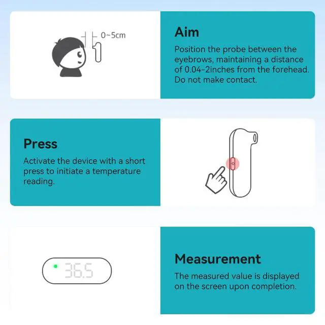 Alt view image 6 of 6 - Thermometer Forehead, 1-Second Reading Digital Thermometers Accurate for Adult Kids White Thermometer Infrared with Fever Alarm Rechargeable Thermometers Mini