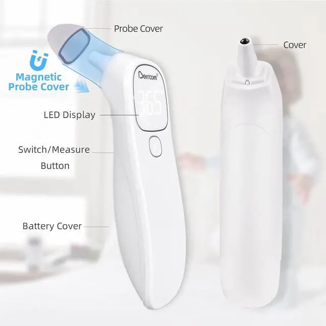 Alt view image 4 of 7 - 2-in-1 Forehead and Ear Thermometer with Magnetic Probe - Digital Infrared Thermometer for Adults & Babies, LED Display, 1s Reading, Auto Shut-Off