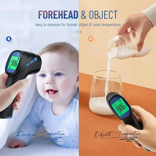Alt view image 6 of 7 - Forehead Thermometer for Adults and Kids, Digital Infrared Thermometer with Fever Alarm, Fast Accurate Results, Easy to use