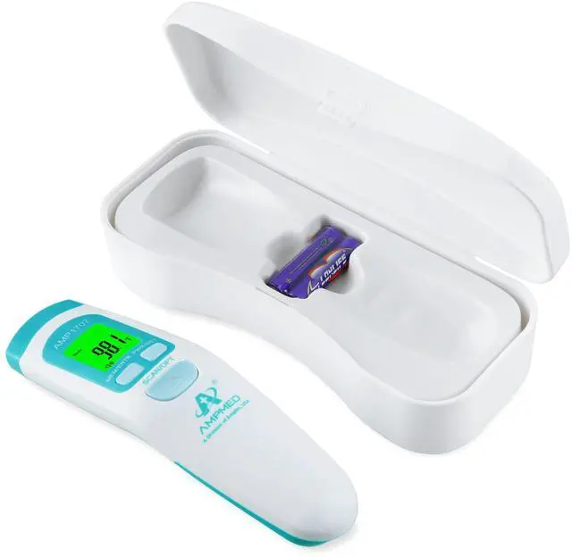 Main image of Non-Contact Forehead Thermometer & Case for Adults, Kids, Baby, Medical Grade, Touchless Infrared, 1-Sec Reading, Fever Alarm, Memory Recall, Quiet Mode, White