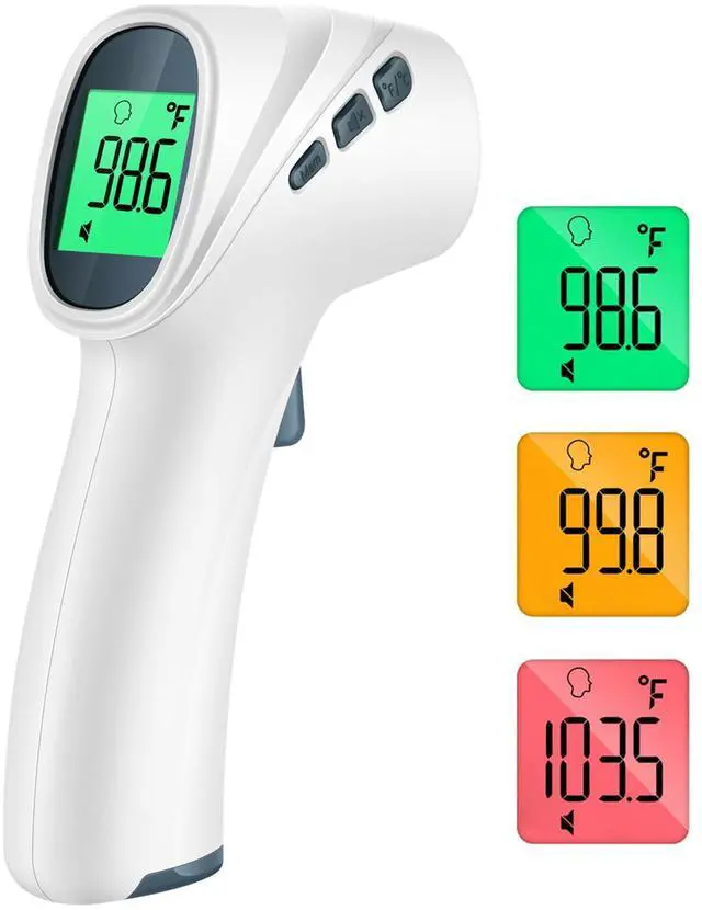 Main image of Touchless Thermometer for Adults, Digital Infrared Thermometer Gun with Fever Alarm, Forehead and Object 2 in 1 Mode, Fast Accurate Results (Gray)