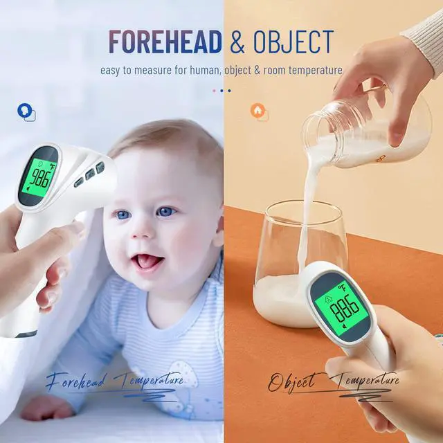 Alt view image 4 of 7 - Touchless Thermometer for Adults, Digital Infrared Thermometer Gun with Fever Alarm, Forehead and Object 2 in 1 Mode, Fast Accurate Results (Gray)