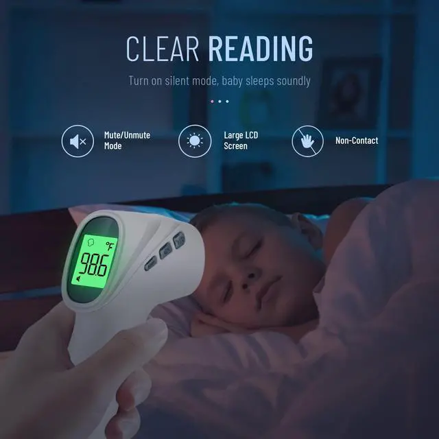 Alt view image 6 of 7 - Touchless Thermometer for Adults, Digital Infrared Thermometer Gun with Fever Alarm, Forehead and Object 2 in 1 Mode, Fast Accurate Results (Gray)