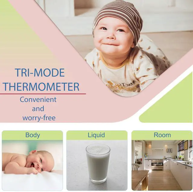 Alt view image 5 of 7 - Non-Contact Forehead Thermometer for Adults, Kids & Infants | Ampmed No-Touch Medical Grade Temporal Fever Thermometer with Case, Nurse Accessories for Work, Pink Termometro Digital