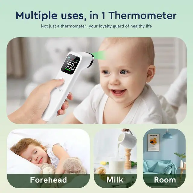Alt view image 5 of 7 - Touchless Thermometer for Adults and Kids, Fast Accurate Thermometer with Fever Alarm, 1S Reading & Silent Mode (LED-White)