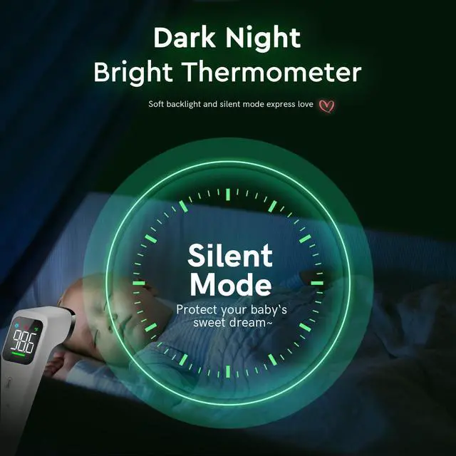 Alt view image 6 of 7 - Touchless Thermometer for Adults and Kids, Fast Accurate Thermometer with Fever Alarm, 1S Reading & Silent Mode (LED-White)