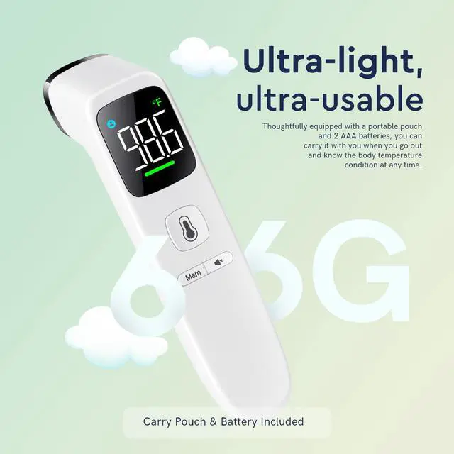 Alt view image 7 of 7 - Touchless Thermometer for Adults and Kids, Fast Accurate Thermometer with Fever Alarm, 1S Reading & Silent Mode (LED-White)