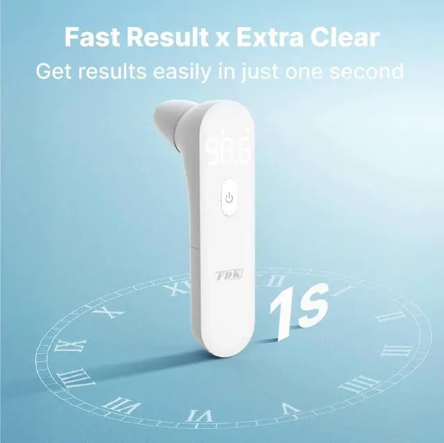 Alt view image 4 of 6 - Ear Thermometer for Adults and Kids, FSA Eligible Digital Accurate Ear and Forehead Thermometer Medical Grade with Fever Alarm, 1 Second Fast Reading LED Clear Display Silent Mode