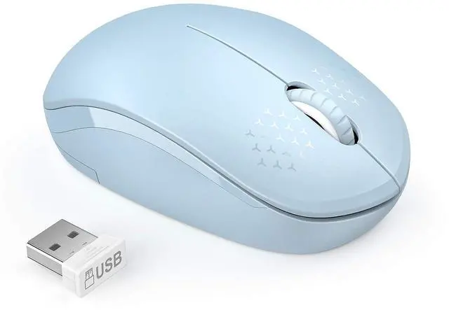 Main image of Wireless Mouse, 2.4G Noiseless Mouse with USB Receiver - Portable Computer Mice for PC, Tablet, Laptop with Windows System (Light Blue)