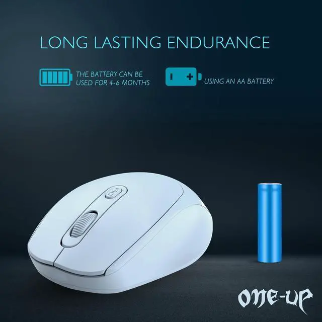 Alt view image 3 of 7 - Wireless Mouse, 2.4G, Silent, USB Nano Receiver for Laptop, Chromebook, PC, Mac, Windows and School Work (Blue)