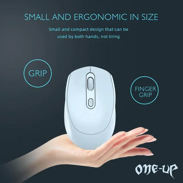 Alt view image 2 of 7 - Wireless Mouse, 2.4G, Silent, USB Nano Receiver for Laptop, Chromebook, PC, Mac, Windows and School Work (Blue)
