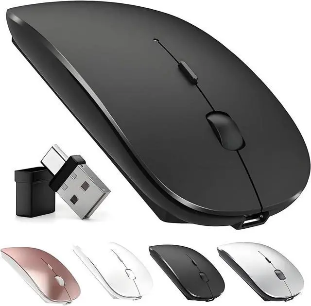 Main image of Bluetooth Mouse,Rechargeable Wireless Mouse for MacBook Pro/MacBook Air/Laptop/PC/Mac/iPad pro/Computer,Bluetooth 5.3/3.0 and 2.4GHz USB Type-C