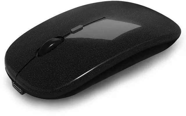 Main image of Wireless Bluetooth Mouse, Rechargeable, Dual Mode Bluetooth 5.2 & 2.4G USB, LED Lights, Slim, Silent, Portable Computer Mouse for Laptop, PC, MacBook, iPad, Tablet (Bright Black)