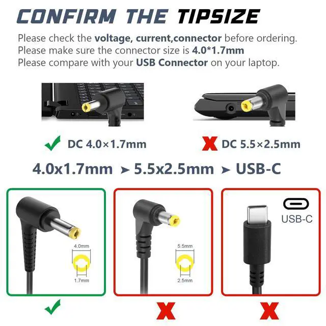 Alt view image 2 of 7 - 30W AC Adapter Power Charger for HP Mini 100e 102 110c 110 200 210 210t 1000 1100 1101 1104 2102 700 705 730 735 CQ10 Series Power Charger, 496813-001 NA374AA#ABA PPP018H - 19V 1.58A
