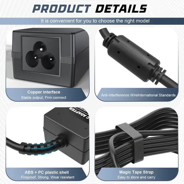 Alt view image 5 of 7 - 30W AC Adapter Power Charger for HP Mini 100e 102 110c 110 200 210 210t 1000 1100 1101 1104 2102 700 705 730 735 CQ10 Series Power Charger, 496813-001 NA374AA#ABA PPP018H - 19V 1.58A