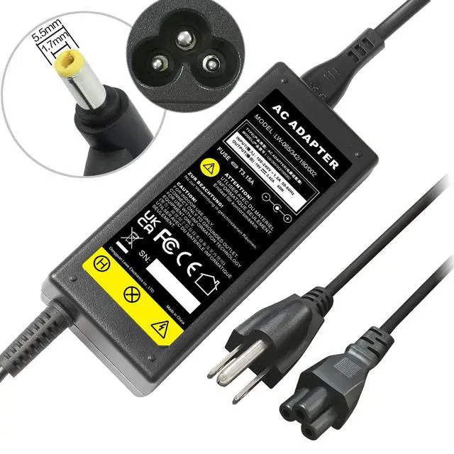 Alt view image 2 of 7 - AC Adapter for Acer DA-40A19, ADP-40PH BB, ADS-65AL-19-3 19065G PA-1051-91 Power Supply