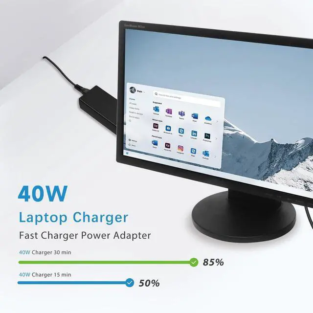 Alt view image 7 of 7 - 19V 2.1A 40W DC Monitor Power Supply Adapter Compatible with LG Electronics 27" 24" 23" 22" 20" 19" LCD LED HD TV Monitor Widescreen Power Supply Adapter Cord 6.5 * 4.4mm Tip