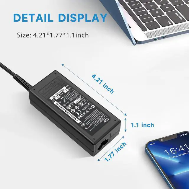 Alt view image 3 of 7 - 19V Monitor Power Adapter Cord Compatible with Asus 22'' 23'' 24'' 27'' LCD Monitor VG278Q VG278 VG279 VG279Q VG245H VG245 VG248QE VX248 VX248H VX228H VX279H MX239H MX279H Power Cable