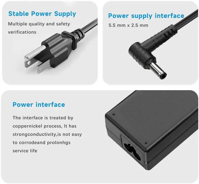 Alt view image 4 of 7 - 19V Monitor Power Adapter Cord Compatible with Asus 22'' 23'' 24'' 27'' LCD Monitor VG278Q VG278 VG279 VG279Q VG245H VG245 VG248QE VX248 VX248H VX228H VX279H MX239H MX279H Power Cable