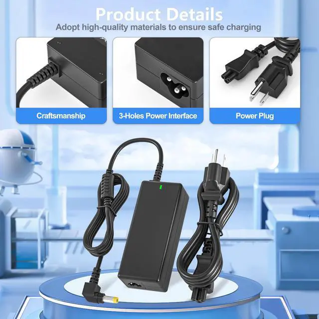 Alt view image 4 of 6 - 19V Power Adapter Charger Compatible with JBL Xtreme/Xtreme 2/Boombox 1/2/3, Compatible with Harman Kardon Onyx Studio 8/7/6/5/4/3/2/1 Wireless Bluetooth Speakers Power Supply Cord
