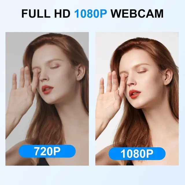 Alt view image 3 of 6 - 1080P Webcam for PC, Computer Camera with Privacy Cover & Tripod, Dual Noise-Cancelling Microphones, Ideal for Zoom, Skype, Video Calls & Conferences