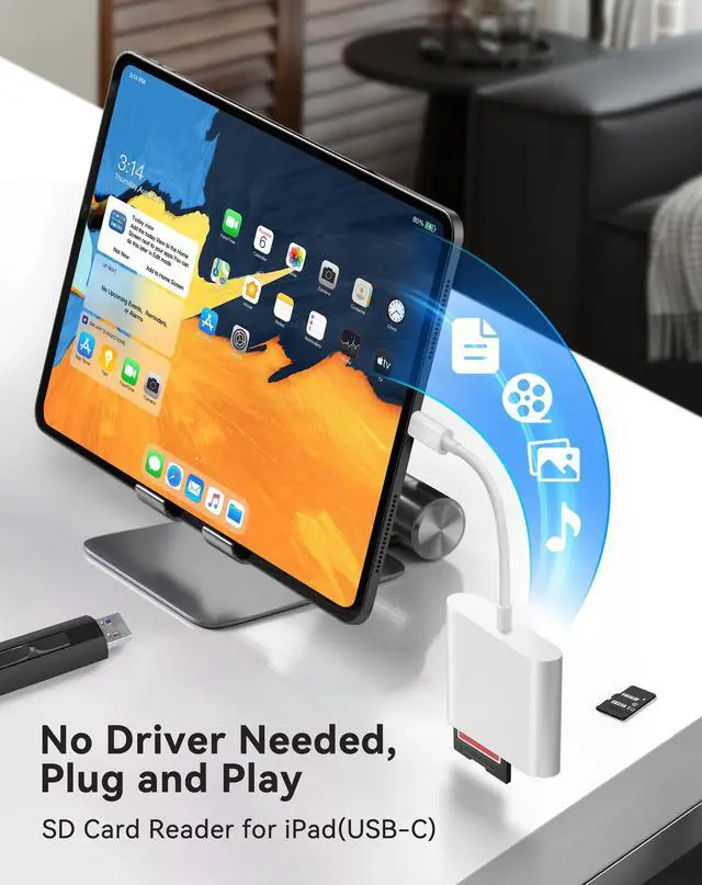 Alt view image 4 of 6 - SD Card Reader for iPhone USB C, USB-C to SD/TF Memory Card Reader for iPhone 15/16 Pro Max with USB Port, High Speed Camera Adapter Compatible with iPad/MacBook Pro/Air, Android Phones and Tablets