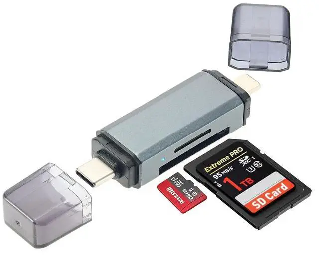 Main image of SD Card Reader for iPhone, iPad, USB C SD Card Adapter, Memory Card Readers for Digital Camera Adapters, Support SD, Micro SD, Plug and Play