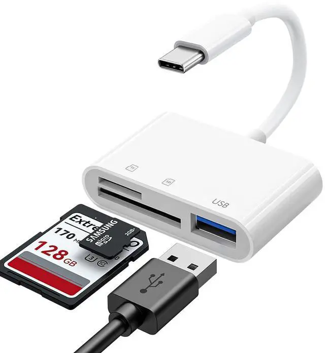 Main image of USB C SD Card Reader for iPhone 15 16 17, SD Card Adapter with SD MicroSD USB 3 Ports, USBC Memory Card Reader for iPhone 15 16, iPad, Mac, MacBook Pro/Air,Digital Camera Adapter iPhone, Android
