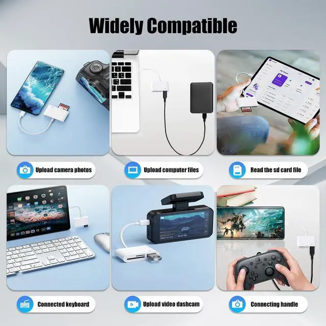 Alt view image 6 of 7 - USB C SD Card Reader for iPhone 15 16 17, SD Card Adapter with SD MicroSD USB 3 Ports, USBC Memory Card Reader for iPhone 15 16, iPad, Mac, MacBook Pro/Air,Digital Camera Adapter iPhone, Android