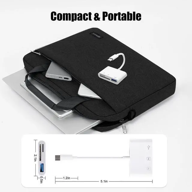 Alt view image 7 of 7 - USB C SD Card Reader for iPhone 15 16 17, SD Card Adapter with SD MicroSD USB 3 Ports, USBC Memory Card Reader for iPhone 15 16, iPad, Mac, MacBook Pro/Air,Digital Camera Adapter iPhone, Android