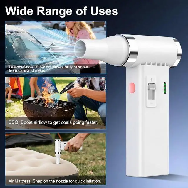 Alt view image 3 of 7 - Mini Ultra-Slim Electric Compressed Air Duster 150,000RPM Super Power, Rechargeable Cordless Air Duster, Powerful Airflow for Computer, Keyboard, Outdoor, House and Car
