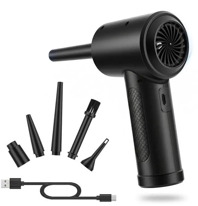 Main image of Compressed Air Duster, 100000RPM Electric Air Duster for Computer Keyboard, 6000mAh Rechargeable Cordless Air Blower with LED Light, Fast Charge Portable Air Can for PC Cleaning