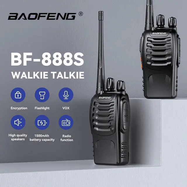 Alt view image 2 of 7 - BF-888S Walkie Talkies for Adults Rechargeable Long Range 16 Channel Professional Walky Talky and Security Headphones Flashlight Li-ion Battery and Charger (10 Pack)